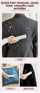 Détail de la brosse anti-poils nettoyant costumes, coussins et manteaux en laine avec soin