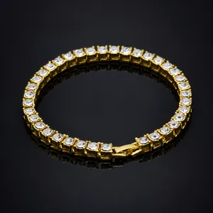 Hip Hop Tennis Bracelet Alloy Rhinestone Sparkling Full Row Jewelry Fashion Men Women