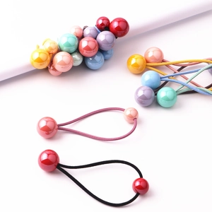Elastici per capelli con perline colorate per bambine con finitura liscia in vari colori