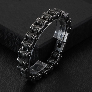 Mens Motorcycle Chain Bracelet 316L Stainless Steel Industrial Punk Retro Biker Style Hand Jewelry For Men