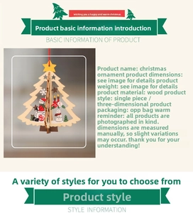 Detail of 3D wooden Christmas tree ornament with hand-painted snowman and star motifs