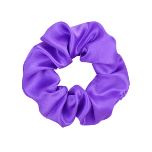 Satin texture purple hair scrunchie with high elasticity for women's daily hair styling