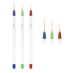 Professionelles Nagelkunst Liner Pinsel Set Mit Weißen Kunststoffgriffen Feiner Detail Zeichenstift Synthetikfaser Pinsel Für Nagelstudio