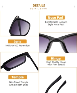 Detail view of black retro kids sunglasses featuring UV400 purple gradient lenses