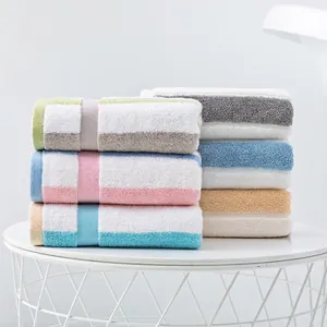 Cotton Striped Face Towel Highly Absorbent Soft Thickened Bathroom Washcloth For Adults Quick Dry