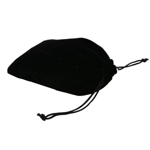 Small black velvet drawstring jewelry pouch for storing memorial urn necklaces and small gifts