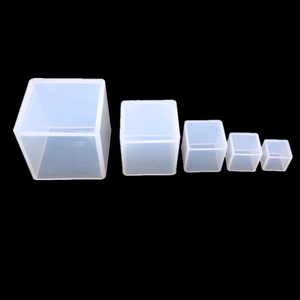 Set of five various sizes cube silicone molds for DIY crystal resin casting and crafts