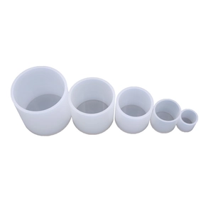 Five-piece cylindrical silicone mold set for DIY resin casting and candle making