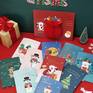3D Wabe Weihnachten Grußkarten Weihnachtsmann Schneemann Rentier Pop Up Feiertagskarte Mit Umschlag Für Weihnachtssegen Deko