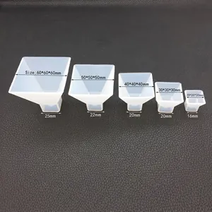 5-piece pyramid silicone mold set for DIY crystal resin crafts in 20mm to 60mm sizes
