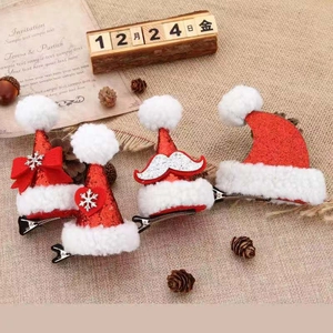 Mini Weihnachtsmütze Haarklammern Pailletten Kunstpelz Herz Schneeflocke Schleife Weihnachten Party Haarschmuck Damen Mädchen
