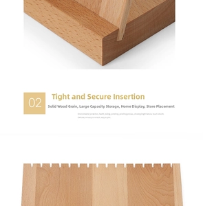 Detail of solid wood display stand with precision slots and sawtooth hooks for necklaces