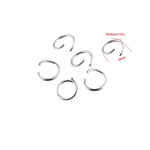 Bulk 10mm stainless steel open jump rings for jewelry making with 1mm thickness