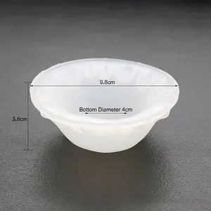 DIY silicone mold for resin bowl with wavy edges, 9.8cm diameter jewelry making tool