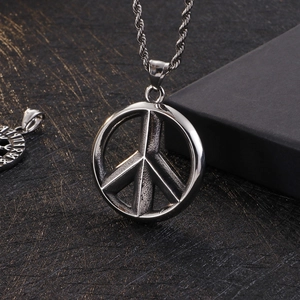 Vintage viking sun flower pendant necklace in polished stainless steel for men