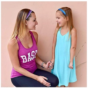 Sparkly sequins elastic headbands for women and kids in purple and blue colors