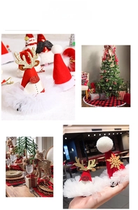Detailed view of red reindeer antlers and snowflake Christmas hair clips with white tulle