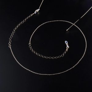 Chaîne de lunettes dorée élégante avec motifs de fleurs et boucles antidérapantes