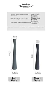 Specifiche dettagliate sulle dimensioni per vasi alti in ceramica nordica da 42 e 52 cm