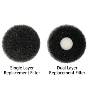 Cosmetic brush cleaning box sponge filters in single and double layer black carbon