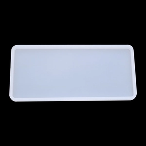Detail showing the smooth inner base of the translucent silicone rectangular resin mold