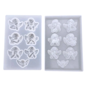 Moule en silicone avec 7 formes d'anges pour moulage de résine et création de pendentifs
