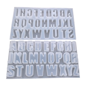 DIY silicone mold for 26 capital letters with mirror effect for crystal resin jewelry