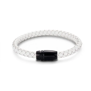 Braided Cowhide Leather Bracelet For Men With 316L Stainless Steel Magnetic Clasp Minimalist Vintage Style Jewelry