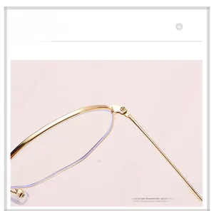 Detail of durable gold metal hinges and screws on slim frame geometric glasses