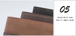 Detail shot of the reinforced edge stitching and premium leather lining on men wallets