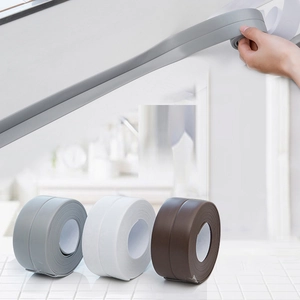 Ruban d'étanchéité anti-moisissure pour évier de cuisine en blanc, gris et marron