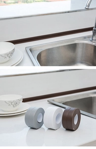 Ruban d'étanchéité cuisine étanche en gris blanc et marron pour les éviers inox
