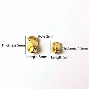 14K gold filled triangle twisted beads in two sizes for DIY bracelet jewelry making