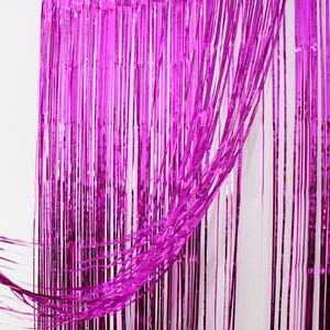 Metallic rose purple foil fringe curtain for wedding party backdrop wall decorations