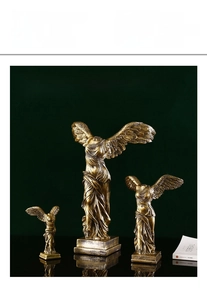 Detailed size specifications for Winged Victory of Samothrace resin figurine decor