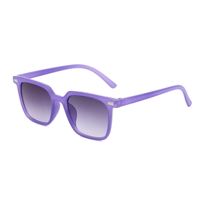 Retro purple square frame sunglasses for children with silver rivets and gradient lenses
