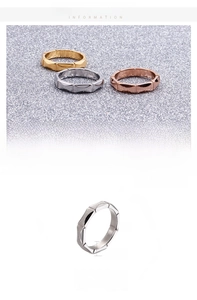 Detail von 4mm Edelstahlringen in Silber, Gold und Roségold mit geometrischem Schliff