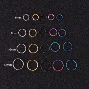 Multi-size stainless steel hoop earrings in silver, gold, black and rainbow finishes