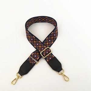 Verstellbarer bunter geometrischer Schultergurt für Handtaschen mit Goldbeschlägen