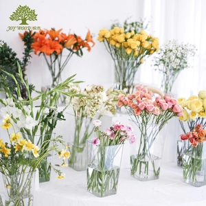 Florist Flower Bucket Thickened Plastic Aluminum Acrylic Transparent Flower Arrangement Container Shop Decor