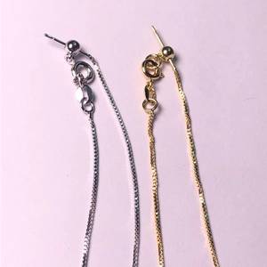 Adjustable box chain in gold and silver finish with ball needle for DIY jewelry making