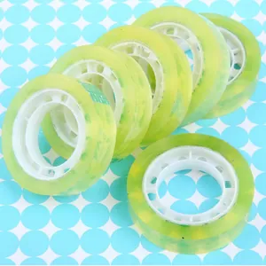 Pack of 6 rolls of clear yellow stationery adhesive tape for office and school supplies