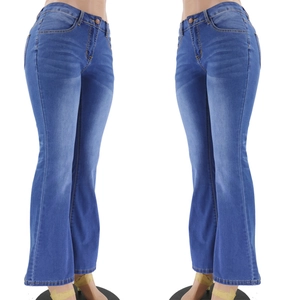 Jean Évasé À Taille Haute Pour Femme Denim Extensible Patte D'eph Coupe Ajustée Bootcut Pantalon Décontracté Quotidien