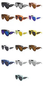 Collection de seize lunettes de soleil surdimensionnées en diverses couleurs et détails en métal