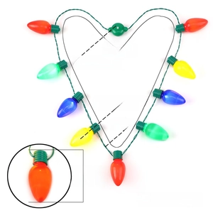 LED Christmas Bulb Necklace Glowing Colorful Plastic Novelty Holiday Party Decoration For Adults Kids