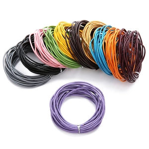 Echtes rundes Lederkordel-Set in verschiedenen Farben für DIY-Schmuck und Armbänder