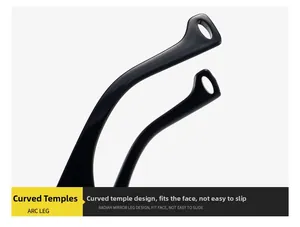 Macro detail of ergonomic black temple tips with anti-slip holes for vintage sunglasses