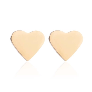 Ensemble de boucles d'oreilles cœur en or poli au design géométrique épuré