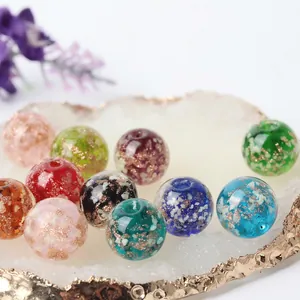 Leuchtende Lampwork Glasperlen Goldsand Leuchten Im Dunkeln Runde Lose Perlen Für DIY Schmuckherstellung Armband Zubehör