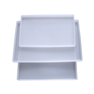 Three-piece set of thick rectangular silicone molds for resin casting in various sizes